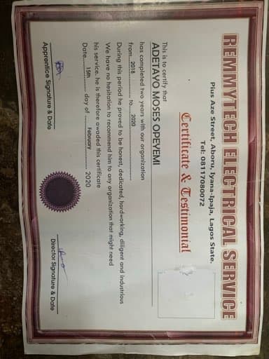 Certificate
